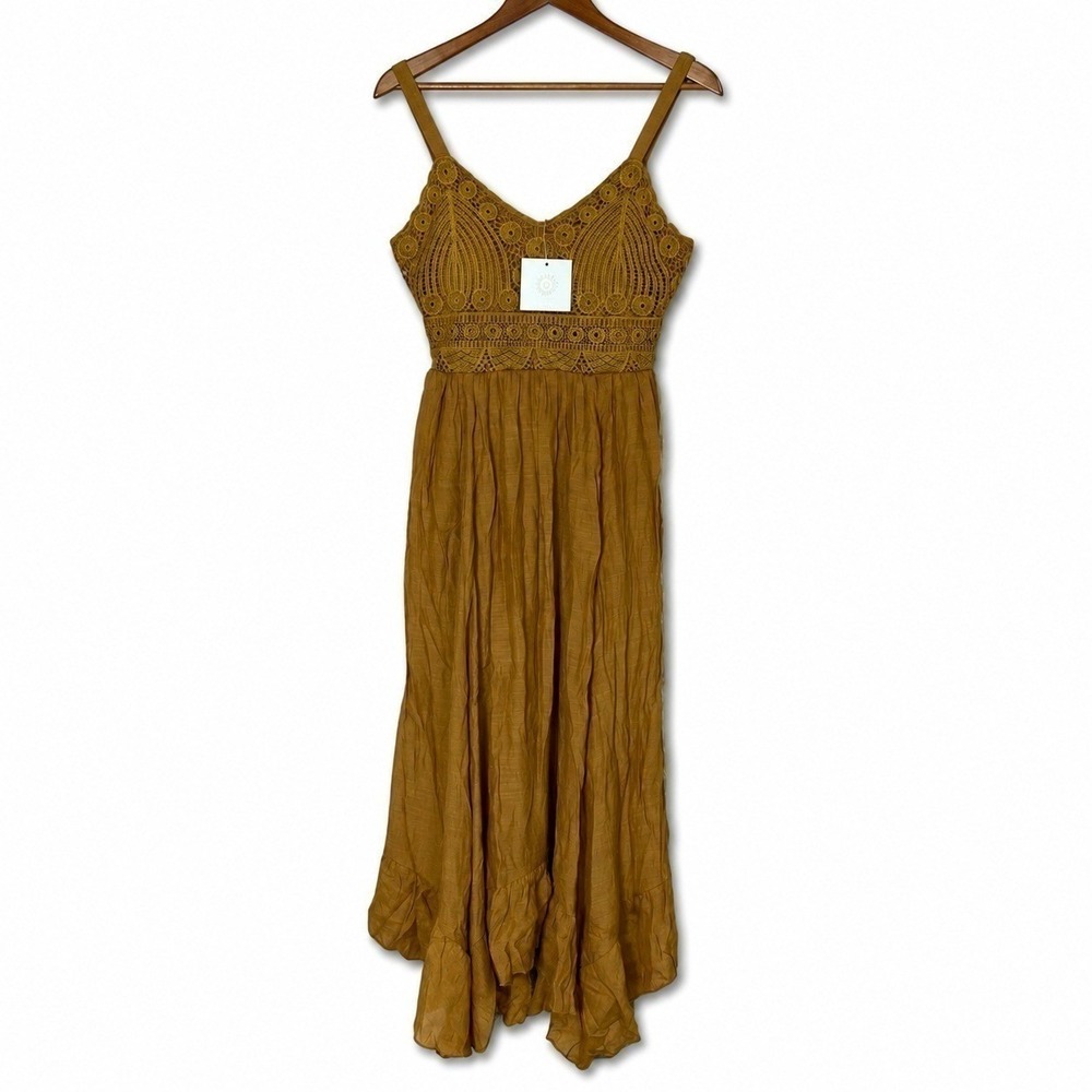 Anthropologie J Gee Sz Small Maxi Dress Cottagecore Boho Chic Coquette Feminine - Picture 2 of 6